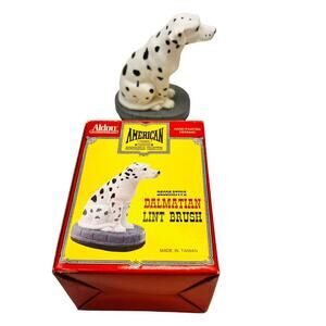 Aldon vtg Dalmatian dog Lint brush 1988 American Firemen firehouse collect pics